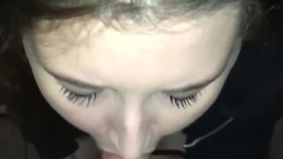 SilkyPies First Ever Video! Cute Girl Sucks and Swallows a H