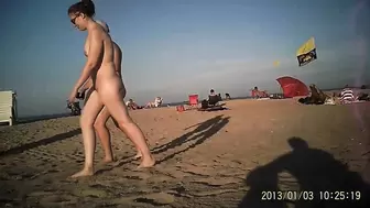 Great Naked Couple At Sandy Hook Beach