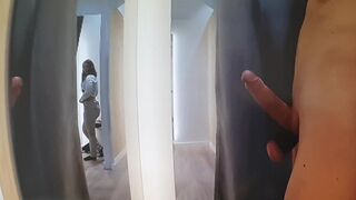 dickflash in changing room and handjob from nice mom