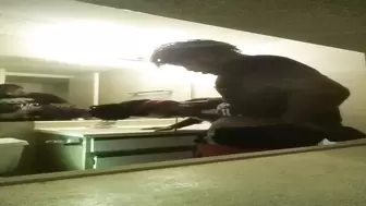 Amatuer Interacial Lovers shows off bbc and wet cunt bath
