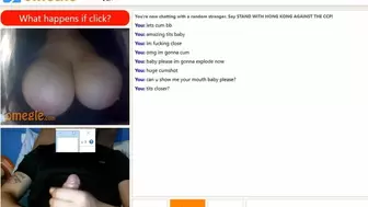 Omegle huge titties slut playing with toys and she makes me jizz