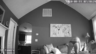 American ex-wife topless on livingroom CCTV