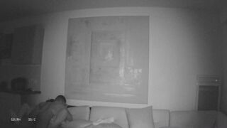 Marseille dark lovers fucking on couch - CCTV nightview
