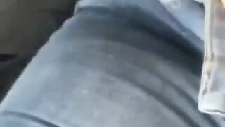 Hijab Arab Blows in the Back of the Car