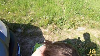 Outdoor Bj and Passionate Sex - Sperm Shot