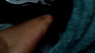 Black big bodied woman feet playing with my rod