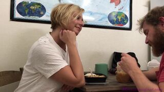 Fine stepmom visits stepson in college residence