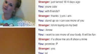 18 Year Old Blonde on Omegle Flashes Big Tits