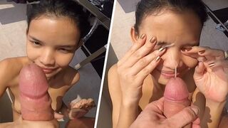 BEST OF LILLY CHINESE SET OF - Skinny Oriental Girl VS Huge Schlong / four Messy Cumshots + Cumplay! ´