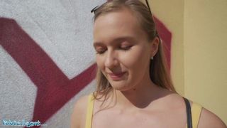 Public Agent Stacy Cruz Flashes her Perfect Boobs for Cash
