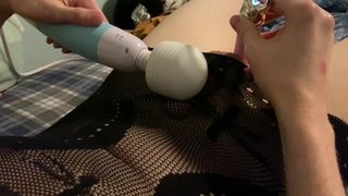 Femboy Can't Handle Using 2 Vibes at Once and Shoots Spunk Through Dress
