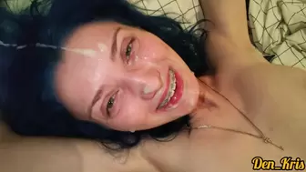 compilations of a lot of warm jizz on the face of a alluring cute bitch