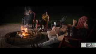 Campfire oral sex with smores and harp music