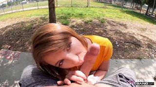 Real Teens - Strawberry Blonde Grey Twerks And Gives Head In Public In Her Porn Debut