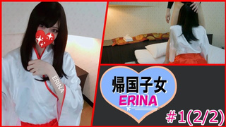 [ERINA1]Shrine maiden clothes asian school slut creampied with no birth control [2/2]