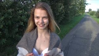 Little Skinny 18yo Teen suck Dick, get cumshot and swallow