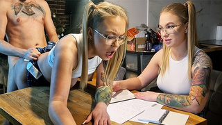 Blonde Student Gets a Sperm Shot Instead of Help for Exams