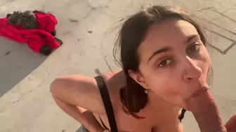 Public Face fucking busty Indian in Malibu and blows sperm — IG: @haileyrose.baby