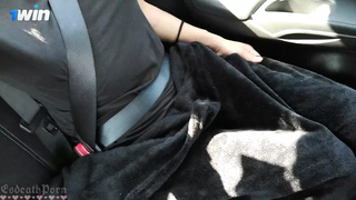 College bitch with a wide vagina mounts in the car in her panties - EsdeathPorn