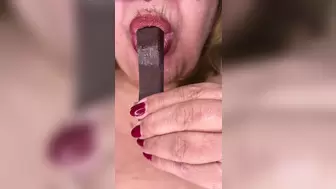Chocolate party in the horny grandmother's room