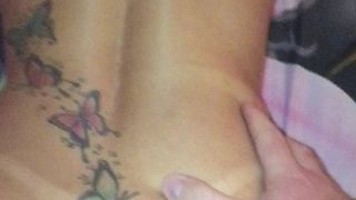 Thong tan lines on her ass, Brazilian girl fucked!