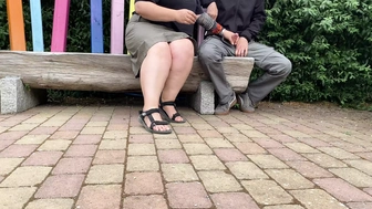 Mother-in-law jerks son-in-law's dong in a public park