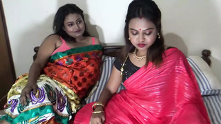 2 unsatisfied house ex-wife met and made a superb lezbian session with all naughty talk in Hindi