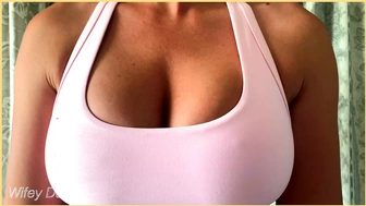 Wife shows her titties bouncing and vibrating with hypnotising nipples