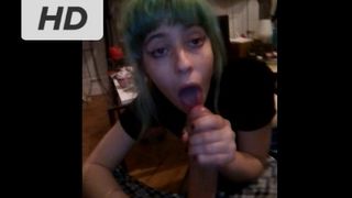 Skinheadgirl submissive blowjob POV (short edit)