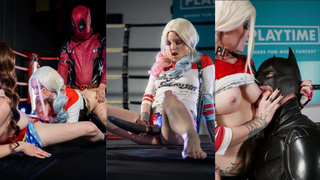 PLAYTIME Cosplay Harley Quinn Gets Boned Doggystyle (Orgy)