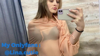 Alluring try on haul braless see through transparent