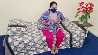 Stunning Round Humongous Tits Paki Milf Masturbating With Dildo