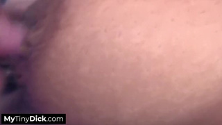Fresh Dark with attractive natural titties swallowing on a tiny penis