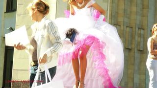 Upskirt Bride Pink Dress