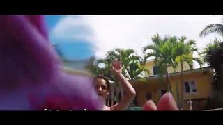 Big tits by the pool get caught on film