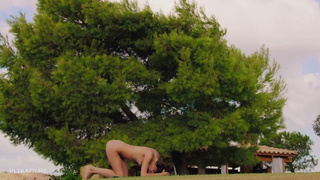 ULTRAFILMS Amazing bitch Alissa Foxy doing yoga outdoors fully naked