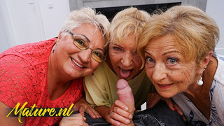 3 Horny Grannies Sharing 1 Lucky Toyboy