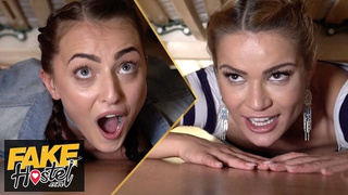STUCK UNDER A BED - a Fake Hostel classic! Booty up face down and nailed from butt