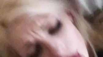 Amateur morning POV deep throat with sweet, sexy, blonde