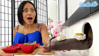Enormous Tit Lezbo MILFs Sushi Glory Hole Experience - BBC Oral sex and Fine Japanese Teenie