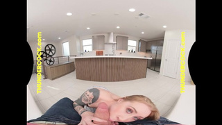 THUNDERCOCK Taylor Rae mounts her neighbors large bully prick with her wet tight cunt