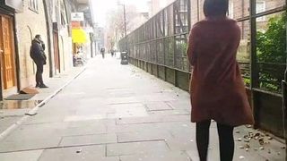 UK candid sexy somali hijabi slut with phat ass hidden coat