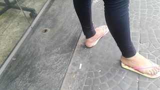 candid feet - little feet of the young girl