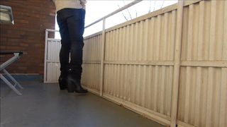 Extreme heel cowboy boots