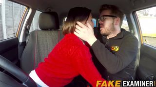 Delicious Brit with big naturals hammered at driving test