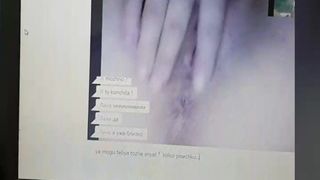 Beautiful masturbation of a young girl in video chat