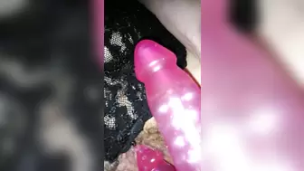 Bisty wife tickling her pink pussy with her vibrator