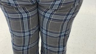 BBW Phat Ass in Plaid Pajama in line