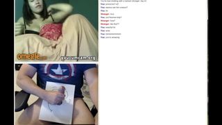 Horny Brunette and Funny guy masturbating together on webcam