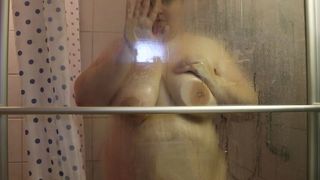 SEXY GERMAN BBW 300 Pounds wit huge tits shower Masturbation